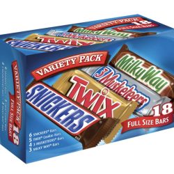 Mars SNICKERS, TWIX, MILKY WAY & 3 MUSKETEERS Individually Wrapped Variety Pack Full Size Milk Chocolate Candy Bars